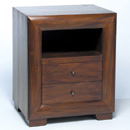 FurnitureToday Sirius mahogany bedside table with 2 drawers