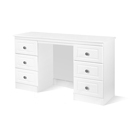 FurnitureToday Snowdon White 6 drawer kneehole dressing table