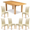 Soho Solid Oak Cream Chair Extending Dining Set