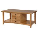 FurnitureToday Solid Ash Coffee Table with Storage 