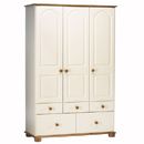 Sussex painted 3 door 3+2 drawer wardrobe