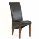 Tampica dark wood brown bycast leather chair