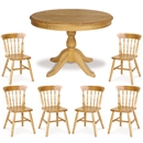 FurnitureToday Tarka Solid Pine Drum Pedestal Spindle Dining