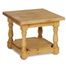 FurnitureToday Tarka Solid Pine Small Coffee Table with Shelf