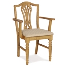 FurnitureToday Tarka Solid Pine Upholstered Carver Chair