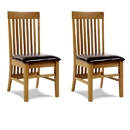 FurnitureToday Vermont Ash Slatted Dining Chair - Set of 2