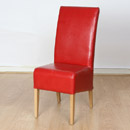 FurnitureToday Vermont Oslo Red Leather Dining chair 
