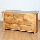 FurnitureToday Vermont Solid Oak 7 drawer Multi Chest