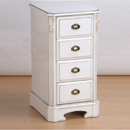 Versailles white painted 4 drawer chest of drawers