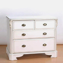 Versailles white painted 4 drawer split chest