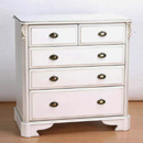 Versailles white painted 5 drawer split chest