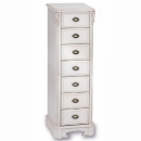Versailles white painted 7 drawer chest of drawers