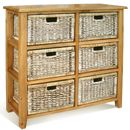 Vintage pine 6 basket drawer chest