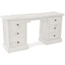 White Painted Plank Double Pedestal Dressing Table