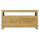FurnitureToday Winchester solid oak widescreen TV cabinet with