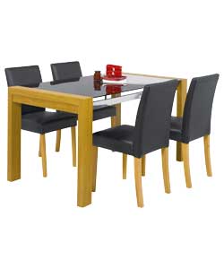 Fusion Dining Table and 4 Winslow Black Chairs