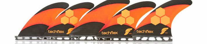 Futures AM2 Techflex 5 Fin Set - Fluro Orange