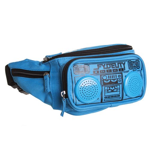 Blue Retro Boombox Bum Bag With Working Speakers