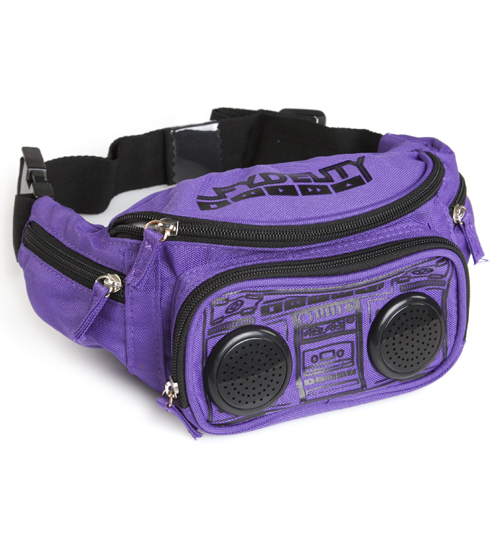 Purple Retro Boombox Bum Bag With Working