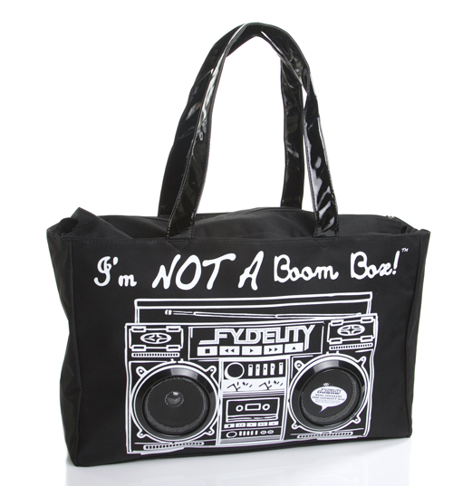 Fydelity Retro Black Im Not A Boombox Tote Bag with