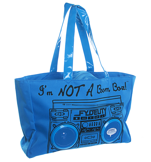 Fydelity Retro Blue Im Not A Boombox Tote Bag with