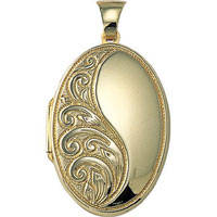 9ct Yellow Gold 32mm 1/2 Polish Locket