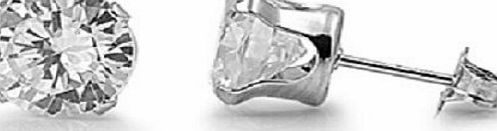 G.D.Morgan Jewellery Collection 925 STERLING SILVER CUBIC ZIRCONIA CZ ROUND 4MM STUD EARRINGS. UNISEX. BRAND NEW amp; BOXED.