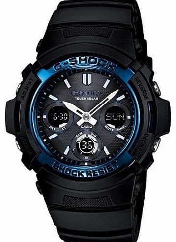 G-Shock Casio G-Shock Mens Quartz Watch with Black Dial Analogue - Digital Display and Black Resin Strap AWG-M100A-1AER