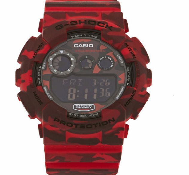 G-Shock Mens G-Shock Woodland Camo Watch - Red Camo