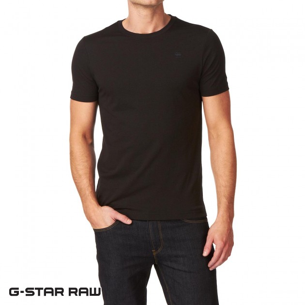 Mens G-Star Base HTR 2 Pack T-Shirt - Solid Black