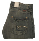 Osaka Wash Loose Fit Jeans With Studs - 34 Leg