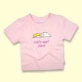 Plain Lazy Cant Surf Kids Organic Tee, Light Pink, 2 years