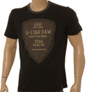 G-Star Raw Black Cotton T-Shirt with Large Logo