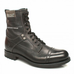 Male G-Star Military Pat Hi Leather Upper Casual in Black