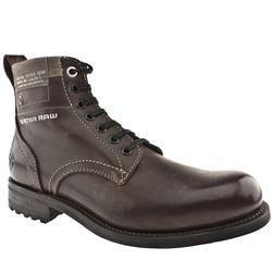 Male G-Star Raw Patton Officer Leather Upper Casual Boots in Dark Brown