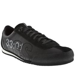 Male Repro Leather Upper Fashion Trainers in Black, White