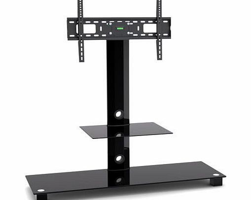 G-Vo Glass TV Stand with Bracket for SAMSUNG LCD LED PLASMA 32`` to 55`` TVs Comes With A Built In Swivel  -15 Degrees TV Bracket