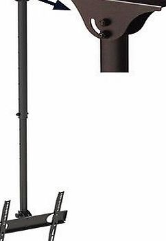 G-Vo Telescopic LCD Ceiling Mount For most 32``-55`` LED, LCD flat panel TVs up to 50Kg, flat and bevel roof installation, Adjustable height, Tilt and 360 degrees rotation, Max VESA 400 X 400 mm, Black