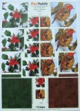 G18 DuoTwists A4 die cut twisted pyramid decoupage sheet - Christmas - Holly and Robin