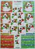 G18 DuoTwists A4 die cut twisted pyramid decoupage sheet - Doggy Christmas