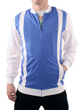 White/Royal Blue Zip Thru Jacket