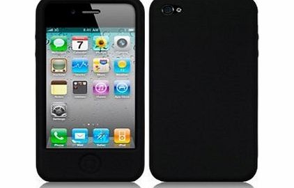Gadgetwarehouse Apple iPhone 4 / 4G (not 4s) case - Black Silicone Skin with FREE 6 ``Six`` pack of Screen Protectors from Gadgetwarehouse Mobile Phone Accessorie
