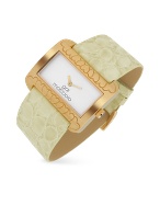 Rose Gold Plated Croco-Stamped Band Dress Watch