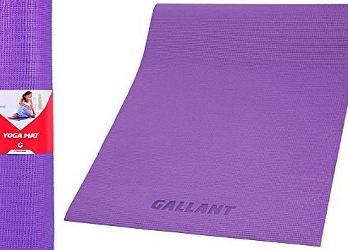 Gallant Authentic Yoga Mat 6mm Thick Non Slip amp; Carry Case Purple