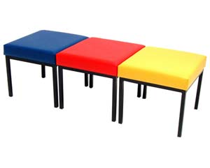 Gallery coloured rectangular stool