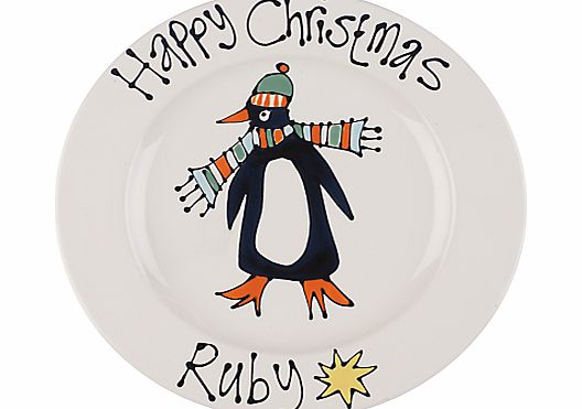 Gallery Thea Personalised Plate, Penguin