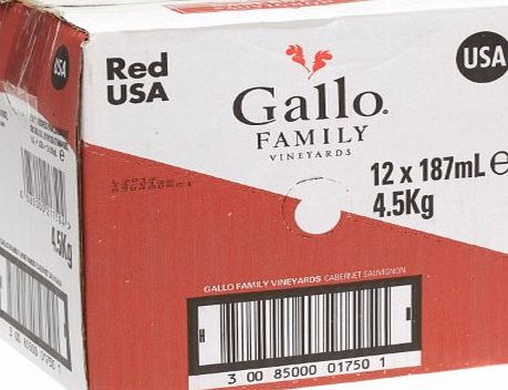 Gallo Wines Gallo Family Vineyards Cabernet Sauvignon Red Wine 18.75cl Bottle - 12 Pack