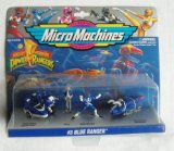 Mirco Machine Small Power Rangers - Tricertops Battle Bike - Billy - Blue rangers Triceratops Dinozord (about 1`inches tall) By Galoob in 1993 - packet is not in mint condition
