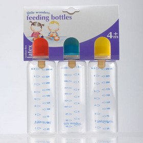 Our Little Wonders value pack contains 3 feeding bottles complete with medium flow latex teats