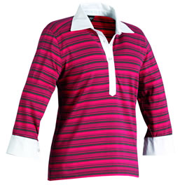 galvin green Womens Janice 3/4 Length Sleeve Golf Shirt Chocolate